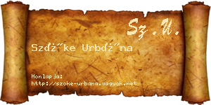 Szőke Urbána névjegykártya